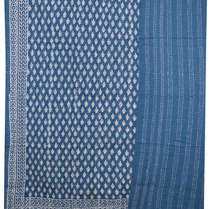 Colcha Kantha ecológica hecha a mano, cobertor índigo de algodón Jaipuri con diseño Sanganeri para el hogar, funda de sofá, colcha - Product Image 4