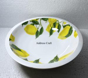 Ensaladera con estampado de madera y esmalte ecológico, vajilla creativa para el hogar, Hotel, restaurante, utensilios de cocina, vajilla usada - Product Image 4