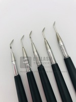 Alat ekstensi bulu mata Stainless Steel, hitam, alat pemisah kecantikan runcing untuk isolasi, alat pemisah bulu mata