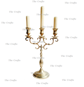 Candélabre en aluminium couleur or avec centre de table de qualité supérieure pour mariage, fête et événements - Product Image 3