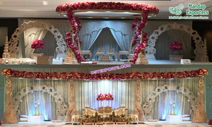 Mariage hindou en bois paon Mandap UK superbe bois artisanal Mandap pour mariage look élégant mariage paon Mandap UK - Product Image 2