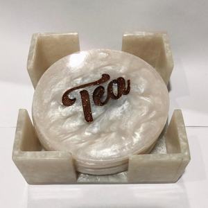 Posavasos de té de café de resina con estilo hecho a mano indio por lametierartz posavasos juego de acrílico posavasos de alta calidad - Product Image 2