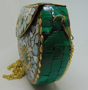 Retro Geometric Mosaic Color Shell Evening <b>Bag</b> Woman Lowellcraft.com FLAP Shape From Delhi - Product Image 2