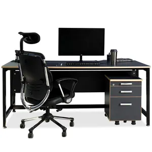 Moderno Home Office Computer Robusto Tavolo Del Computer Portatile Del PC Gaming Desk Mobili Rosso In Vetro Temperato Top Nero con 3 livello