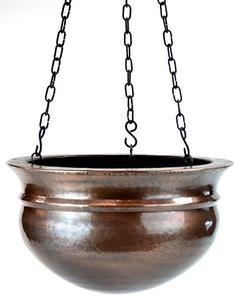 Jardinières suspendues en métal poli brillant Jardinière décorative ronde en métal Décor de jardin fini or Jardinière suspendue - Product Image 4