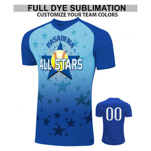 Venta al por mayor personalizado de alta calidad diseño nacional sus hombres Softball Jerseys sublimado Softball Jersey manga longitud - Product Image 2