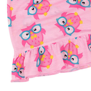 Girl 1 Piece Pink All Over Print Owl Pattern Spring Flame Resistant Breathable PJS Baby <b>Night</b> Gown - Product Image 4