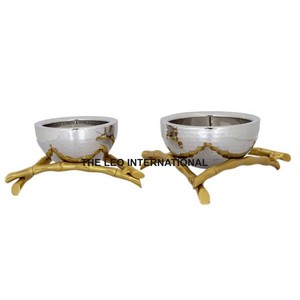 Seau à bol de forme ovale en métal aluminium nickelé Design Bol décoratif de luxe pour fruits et snacks - Product Image 4