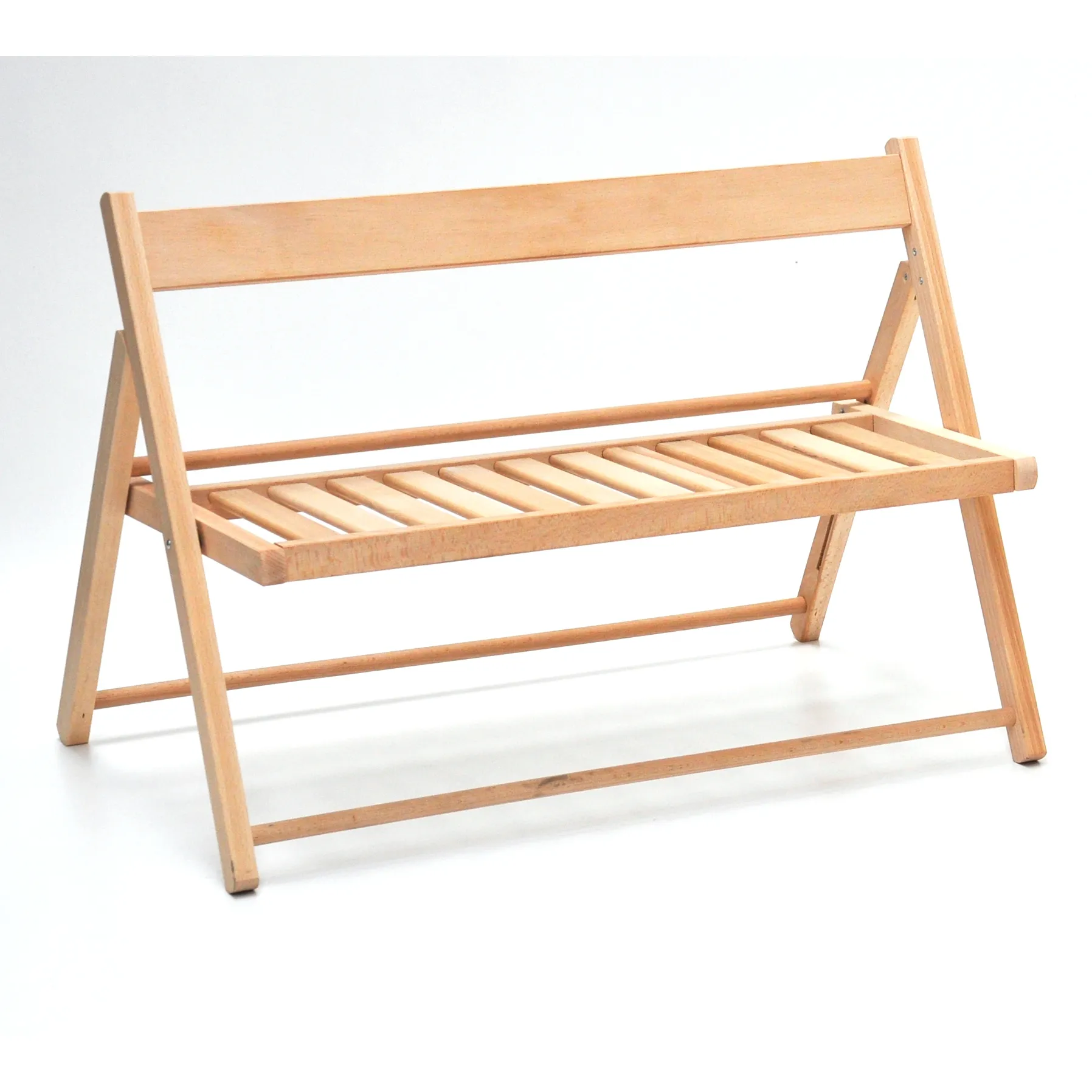 Panca in legno pieghevole italiana di alta qualità per bambini in legno di faggio naturale massiccio per uso interno ed esterno