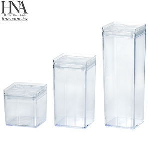 HNA Taiwan Made Airtight Square Acrylic Storage Containers for Food Cereal Snack