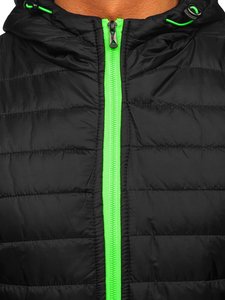 Blouson aviateur d'hiver personnalisé grande taille pour hommes veste de vol en toile à col montant et enduit de bulles vente en gros - Product Image 4