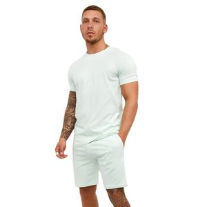 Conjunto de camiseta y pantalones cortos de manga raglán con contraste de cuello redondo para hombre, ropa personalizada de verano, por Inspire - Product Image 3