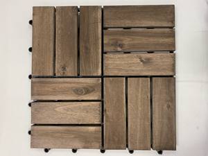 Carreaux de terrasse extérieurs imbriqués en bois massif à vendre pour meubles de jardin - Product Image 4