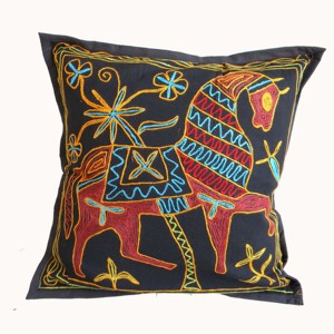 Vỏ Gối Đính Hình Ném Vá Hình Ngựa Boho Ấn Độ Khâu Tay Tuyệt Vời Để Trang Trí Nhà Cửa - Product Image 1