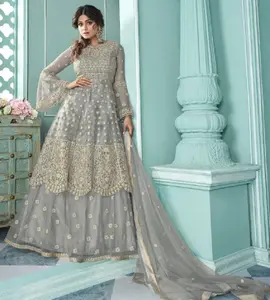 salwar kameez patiyala套装chudidar礼服材料与dupatta女士派对穿婚礼印度宝莱坞时尚丝绸