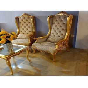 Chaises de salon en bois de teck sculpté à dossier haut, Style Baroque, fait à la main, 50 pièces - Product Image 1