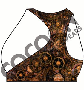 Ensemble de yoga brossé color block pour femme, haut dos nageur et pantalon large, deux pièces, vêtements de sport et fitness haut de gamme en maille respirante - Product Image 6