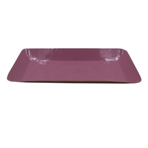 Bandeja para servir comida de forma Rectangular de Metal de hierro de Color rosa oscuro bandeja para servir comida al por mayor de fábrica hecha a mano - Product Image 1