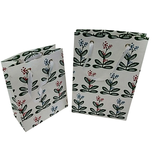 Sac en papier indien à motifs, 14x11 "x 4 imprimé, avec poignée, longueur à la main, 200gsm, 50 unités - Product Image 1