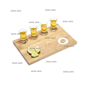 Portavasos de madera de diseño atractivo Soporte de bandeja de vidrio de forma rectangular de la mejor calidad para uso en restaurantes - Product Image 3