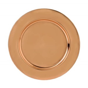 Plat décoratif en métal de table Nickel fini pour servir des aliments assiettes de chargeur hôtel cuisine restauration utilisation à un prix abordable - Product Image 6