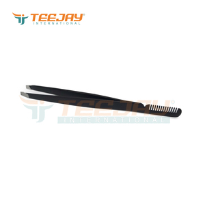 Pince à épiler professionnelle pour les yeux, embout incliné, professionnel, poudre noire, embout artisanal fin, meilleur pour traitement des sourcils, vente en gros, 1 pièce - Product Image 6