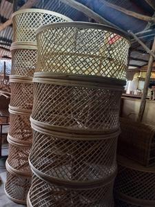 Milieu du siècle rotin contreplaqué Antique LEICESTER Table basse extensible réglable naturel tissé à la main pour meubles de salon - Product Image 5