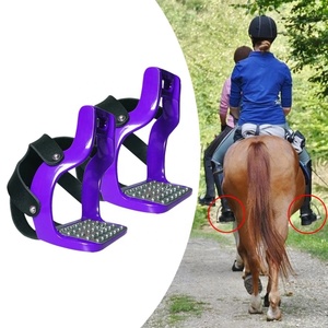 Étriers D’équitation PRO IRON GEAR – Alu Double Courbure – Orange Fluo