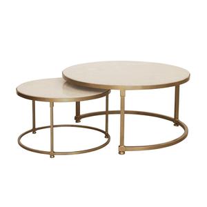Luxury Modern Home Furniture Golden <b>Marble</b> <b>Top</b> and Iron Frame Coffee <b>Table</b> <b>Side</b> <b>Table</b> Metal-Elegant Golden Color - Product Image 1