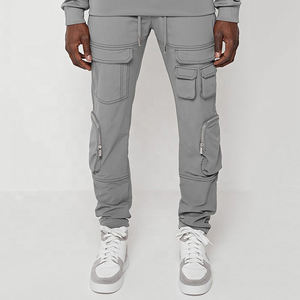 Chándal de entrenamiento de algodón 100% para hombre con Sudadera con capucha personalizado multibolsillo conjunto de Jogger transpirable de talla grande para deportes de invierno - Product Image 6