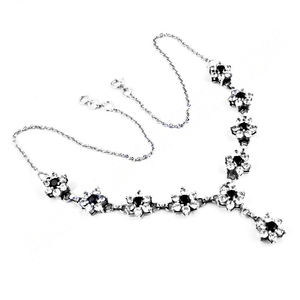 925 Sterling Silver <b>Necklace</b> with Black <b>Onyx</b> & Cubic Zircon Fantastic Link Chain for Wedding Cute Style for Gift Engagement - Product Image 1