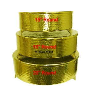 Ensemble de trois supports à gâteaux en métal forme ronde à la main support à gâteau design personnalisé fini support à gâteau rond de table - Product Image 1