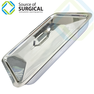 ถาดใส่เครื่องมือผ่าตัดโรงพยาบาล ทำจากเหล็กกล้าไร้สนิมเกรดศัลยกรรม รุ่น SOS-31755 ได้รับการรับรองมาตรฐาน ISO 13485 ระดับ Class I พร้อมโลโก้สั่งทำ - Product Image 2