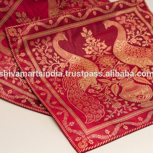 Luxury Indian Handmade <b>Silk</b> <b>Cushion</b> <b>Cover</b> Exclusive Brocade Design Soft Square 45x45 for Hotels Function Pillows & Positioners - Product Image 2