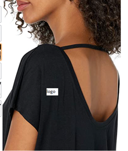 Women's Studio Relaxed-Fit Open-Back Short-Sleeve T-Shirt 64% <b>Polyester</b>, 33% <b>Rayon</b>, 3% Spandex Imported Machine Wash - Product Image 3