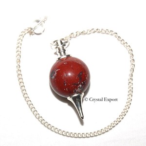 El mejor vendedor de péndulos de bola de jaspe rojo: péndulos de bola de jaspe rojo a la venta Péndulo de cristal de chakra curativo - Product Image 1
