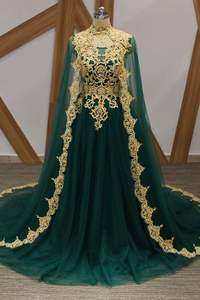 Robe caftan marocaine verte élégante pour mariage et soirée avec broderie lourde, mode traditionnelle élégante pour les événements de 2025 - Product Image 2