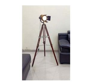 Nautical Cinema ไฟฉาย-ขาตั้งไม้สีน้ำตาล,สปอตไลท์ฐานอ่านหนังสือสำหรับห้องนั่งเล่นห้องนอนสำนักงานตกแต่ง - Product Image 1