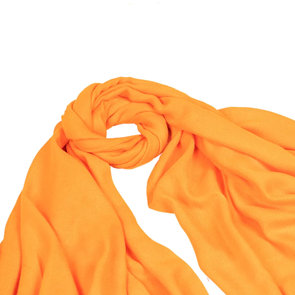 Best Factory Price Plain Design Orange Mango Color 100% Organic Bamboo Vegan Scarves For Women At Cheap Price