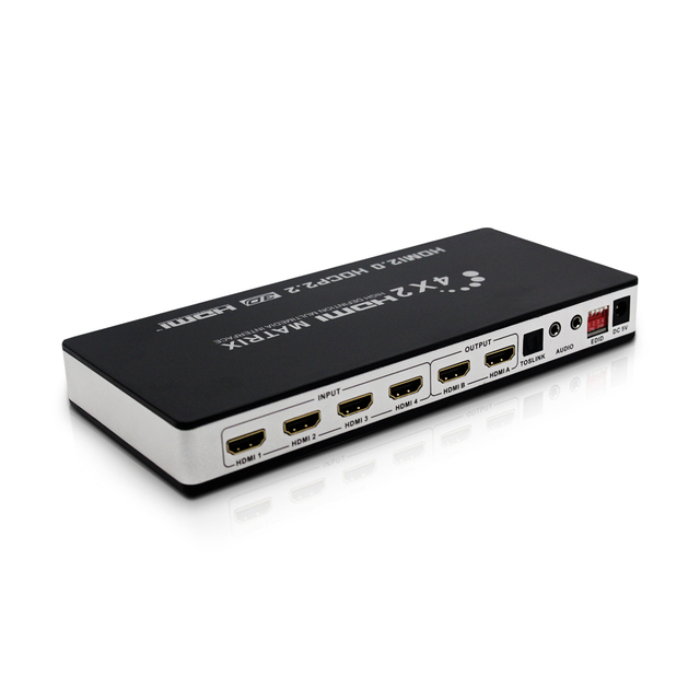 Verified Factory 4K HDMI Matrix 4x2 HDMI 2.0 4K 60Hz 4K 30Hz 18Gbps HDR 4:4:4 CEC 4 in 2 Out