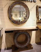 Table de Console avec miroir mural, diamant en argent brossé, Design de luxe européen, nouvelle collection 2020