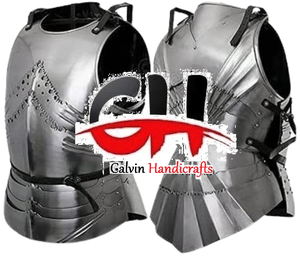 Juego gótico medieval de 2 corazas de acero Battle Knight Armor Breast-Jacket Metal fundido con estampado de huecograbado - Product Image 6