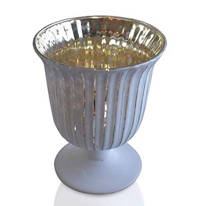 แก้วกลมที่น่าตื่นตาตื่นใจไฟชาบ้านและสวนแก้วตกแต่งที่น่าตื่นตาตื่นใจVOTIVEแก้วสำเร็จรูปสีขาว - Product Image 1