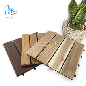 Carreaux de sol en bois dur d'acacia, pièces imbriquantes, pour extérieur en bois - Product Image 3