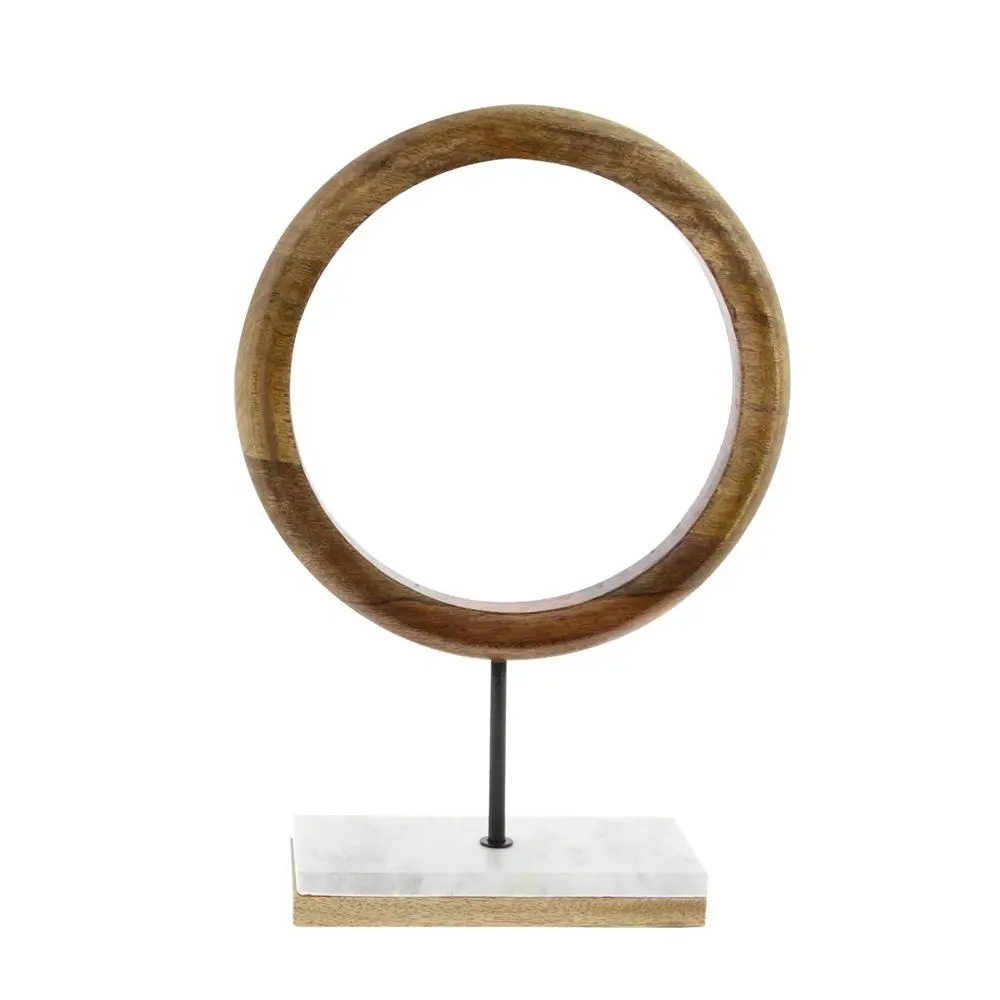 Decoratieve Ronde Houten Ring Sculptuur Op Basis Ontwerp Sculptuur Voor Home Decor Woonkamer Gift Bruiloft Decoraties