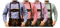 2021 erkek Bavarian tarzı Oktoberfest gömlek yüksek kalite geleneksel alman Trachtenmode mavi şemsiye uzun % 100% pamuk yaz