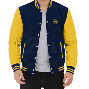 Vestes en toile Letterman personnalisées grande taille pour hommes avec col montant et broderie Couleur et design personnalisés - Product Image 3