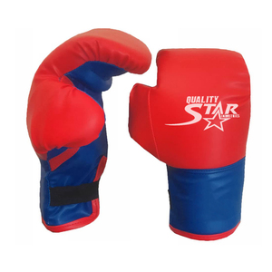 Guantes de boxeo de cuero hechos a medida, Color rojo y azul, OEM, para práctica de perforación, precio al por mayor - Product Image 1