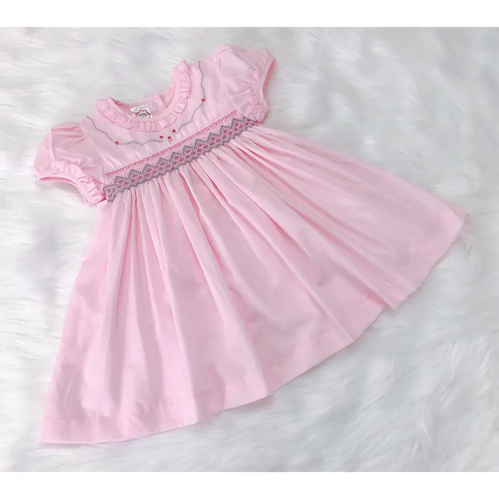 Mới nhất váy smocked váy bé gái Choàng Bên váy cho mùa hè Sản xuất tại nhà sản xuất Việt Nam