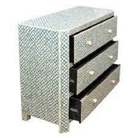 Plateau de rangement, 3 tiroirs, incrustation d'os de poitrine, motif Floral, de très bonne qualité, armoires, casier de rangement